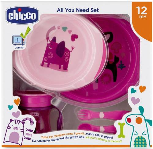 Set complet hranire Chicco Girl 12luni+