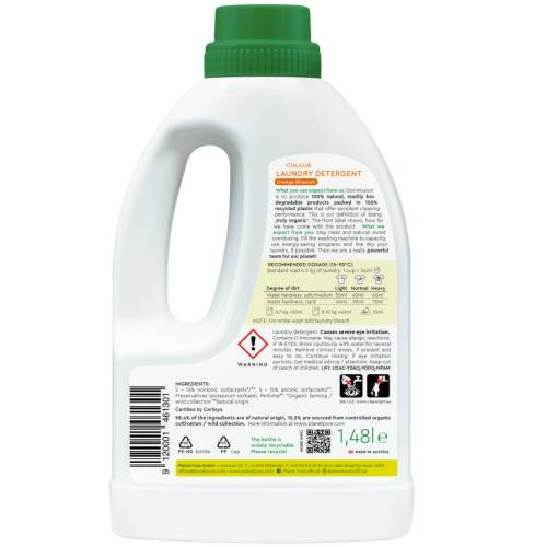 Detergent bio Planet Pure pentru rufe colorate flori de portocal 148 litri