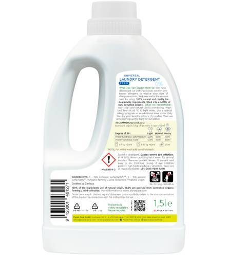 Detergent bio Planet Pure pentru rufe neutru 15 litri