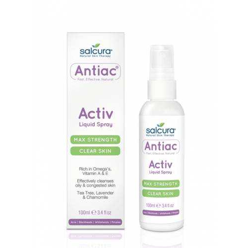 Spray Antiac fata si corp pt curatarea pielii congestionate cu acnee Omega - vitamina A - E Salcura 100 ml