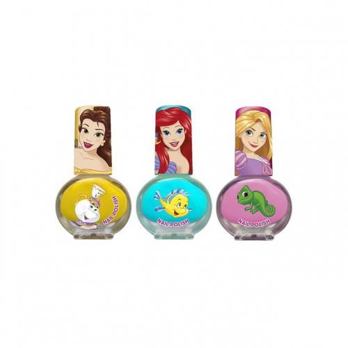 Set manichiura pentru fetite - 3 lacuri de unghii si modele de lipit pe unghii - Printesele Disney