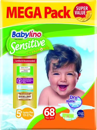 Scutece Babylino Sensitive Megapack Junior Plus N5+ 68 buc