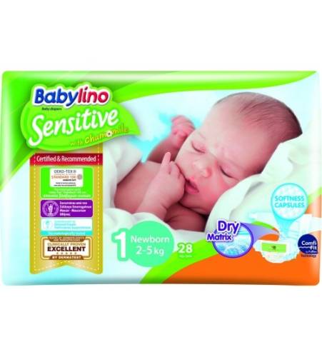 Scutece Babylino Sensitive N1 2-5 kg28 buc