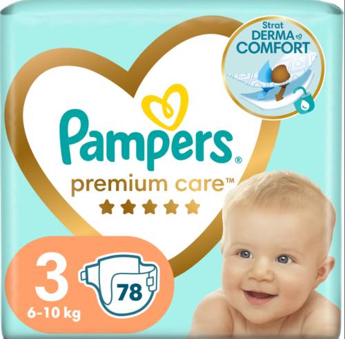 Scutece Pampers Premium Care jumbo pack marime 3 - 6-10 kg - 78 buc