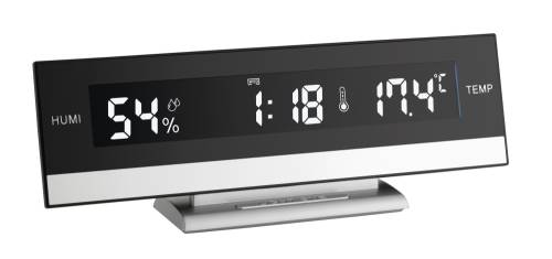Termo-higrometru cu ceas si alarma iluminat TFA 602011