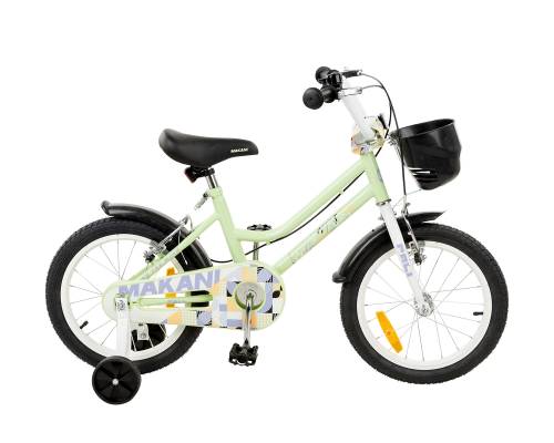 Bicicleta 16 inch cu roti ajutatoare si cosulet frontal Makani Pali Green