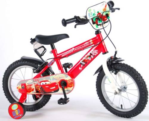 Bicicleta pentru copii 14 inch cu roti ajutatoare si frana de mana Volare Cars 11448-CH-IT