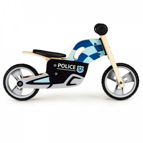 Bicicleta de echilibru din lemn cu roti EVA Ecotoys LC-V1330 Politie