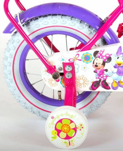 Bicicleta Volare Minnie Mouse 12 inch cu portbagaj