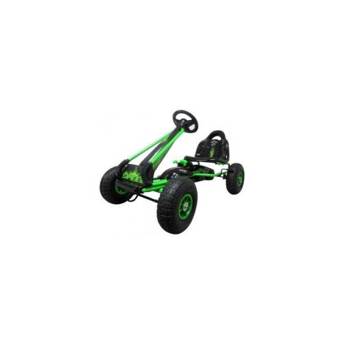 Kart cu pedale Gokart 3-6 ani roti pneumatice din cauciuc frana de mana G3 R-Sport verde