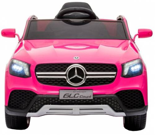 Masinuta electrica cu roti din cauciuc si scaun piele Mercedes-Benz GLC Coupe Pink