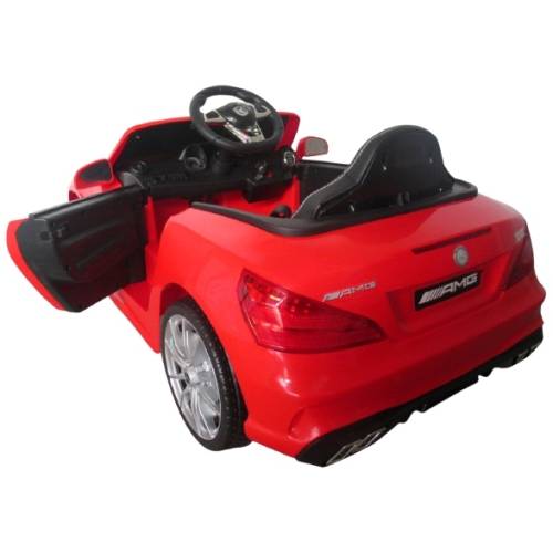 Masinuta electrica cu telecomanda - roti EVA - scaun piele Mercedes SL63 rosu