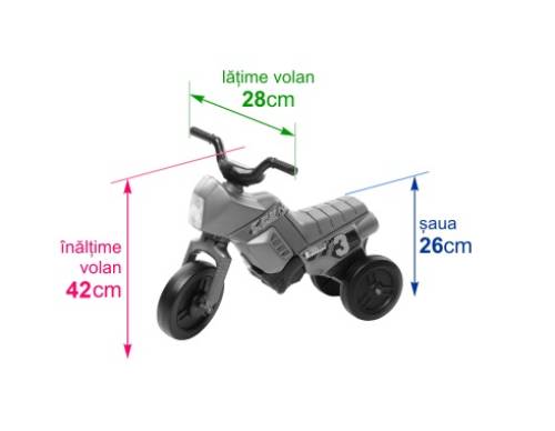 Tricicleta fara pedale Enduro Mini negru-portocaliu