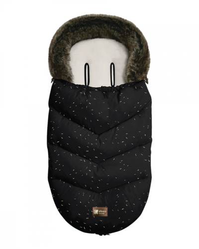 Sac de iarna Kikkaboo pentru carucior 95x45 cm Luxury Fur Confetti Black
