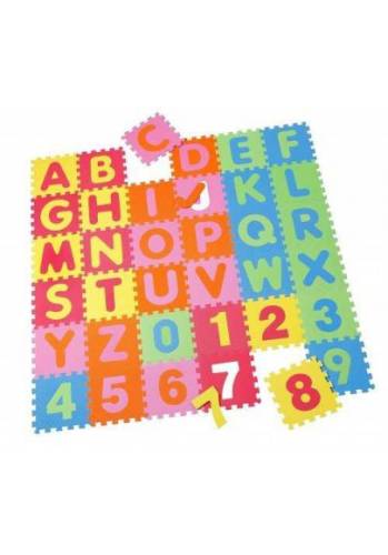 Covoras puzzle alfabet numere 36 bucati Knorrtoys 21004