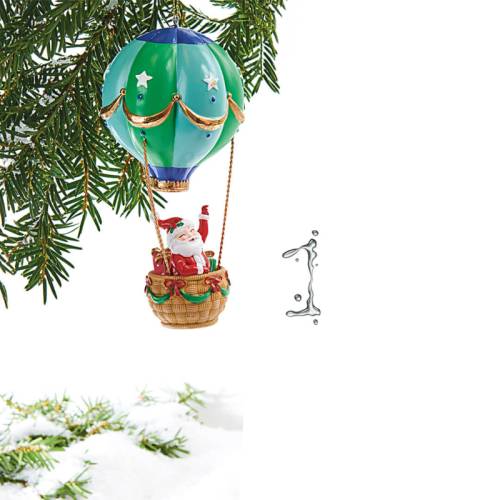 Ornament pentru brad Mos Craciun in balon 17 cm