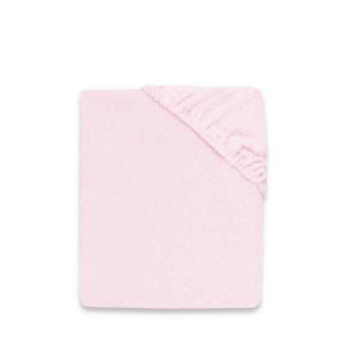 Cearceaf cu elastic Qmini pentru patut 90x40 cm din bumbac terry Pink