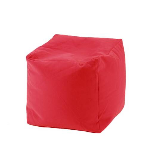 Fotoliu mic taburet cub xl panama red pretabil si la exterior umplut cu perle polistiren