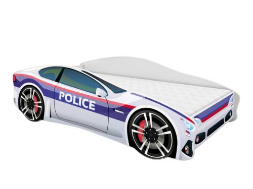 Pat tineret MyKids Car Police 160x80 cm