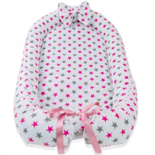 Baby nest din cocos Stars Pink
