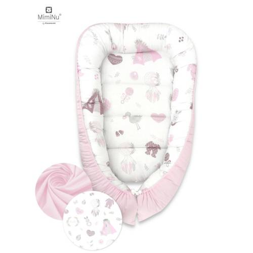 Cosulet bebelus pentru dormit Baby Cocoon 90x50 cm Baby Shower pink MimiNu