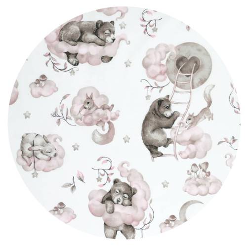 Perna pentru bebelusi Qmini multifunctionala ursulet Minky Teddy Bear and Friends Pink