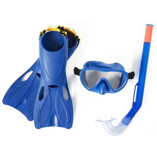 Set de scufundari Flapper cu masca tub de respiratie si labe de inot albastru
